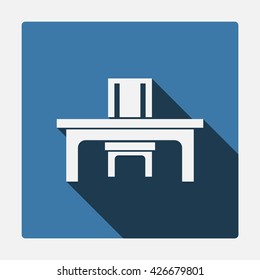 desk and chair Icon Vector