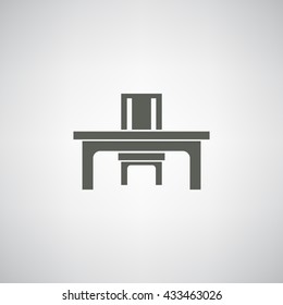 desk and chair Icon Vector