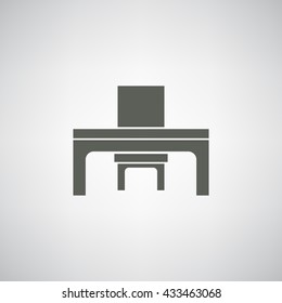desk and chair Icon Vector