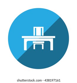 desk and chair Icon Vector