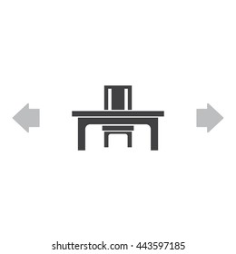 desk and chair Icon Vector