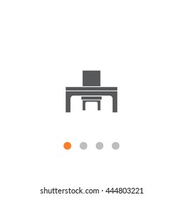 desk and chair Icon Vector