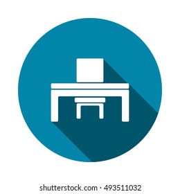 Desk and chair Icon Vector