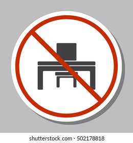 Desk and chair Icon Vector