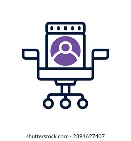 desk chair icon. vector dual tone icon for your website, mobile, presentation, and logo design.