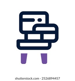 Icono de la silla del escritorio. Icono dual del Vector para su Sitio web, móvil, presentación, y diseño del logotipo.