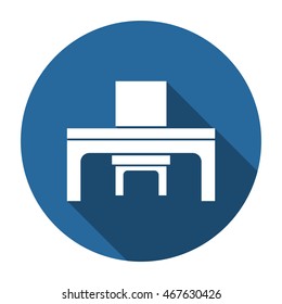 desk and chair Icon, vector, icon flat