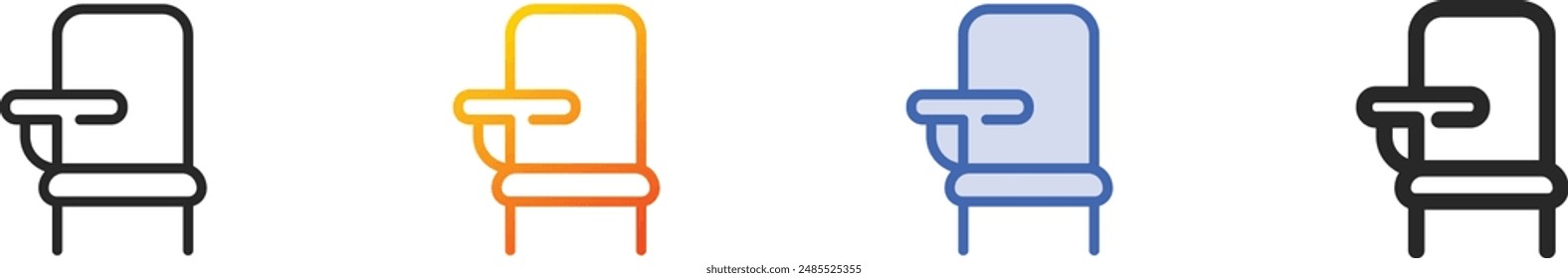 desk chair icon.Thin Linear, Gradient, Blue Stroke and bold Style Design Isolated On White Background