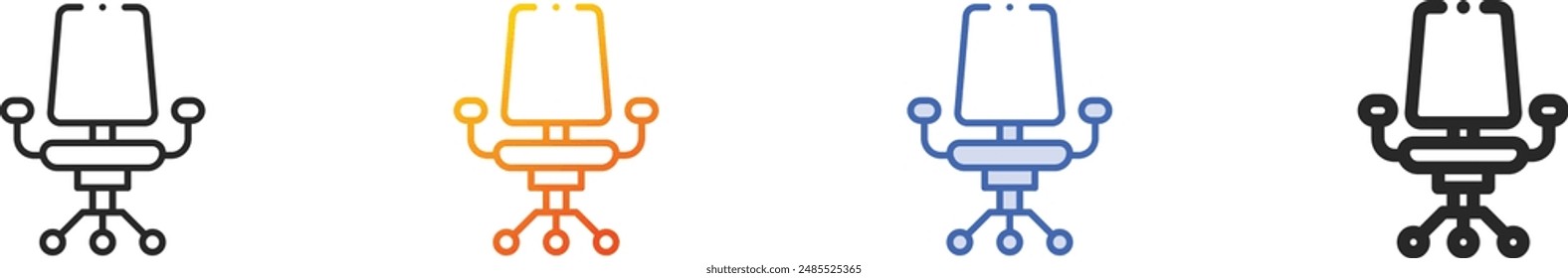 desk chair icon.Thin Linear, Gradient, Blue Stroke and bold Style Design Isolated On White Background