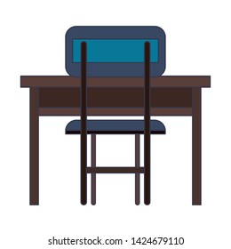 Desk with chair isolated cartoon vector illustration graphic design