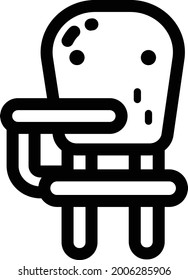 Desk Chair line icon - vector