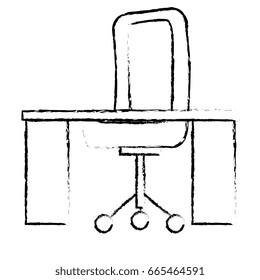desk and chair office place