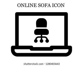 Desk chair search icon. Editable Desk chair search icon for web or mobile.