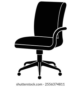  desk chair Silhouette vector with white background