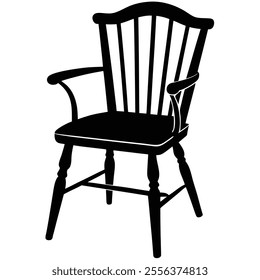  desk chair Silhouette vector with white background