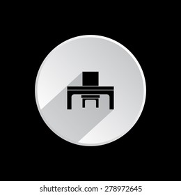 desk and chair, a table in the office. icon. vector design