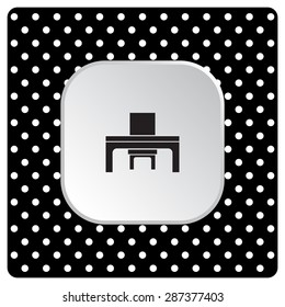 desk and chair, a table in the office. icon. vector design