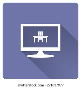 desk and chair, a table in the office. icon. vector design