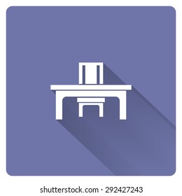 desk and chair, a table in the office. icon. vector design