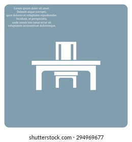 desk and chair, a table in the office. icon. vector design