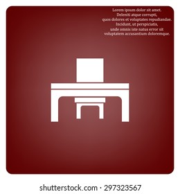 desk and chair, a table in the office. icon. vector design