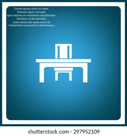 desk and chair, a table in the office. icon. vector design
