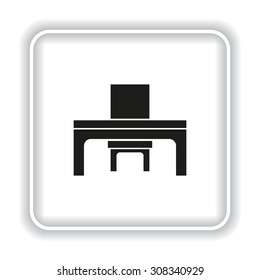 desk and chair, a table in the office. icon. vector design