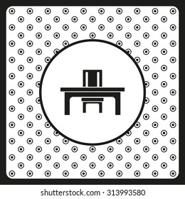 desk and chair, a table in the office. icon. vector design