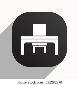 desk and chair, a table in the office. icon. vector design
