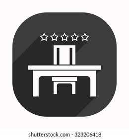 desk and chair, a table in the office. icon. vector design