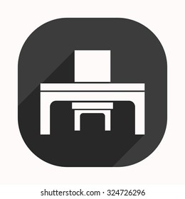 desk and chair, a table in the office. icon. vector design