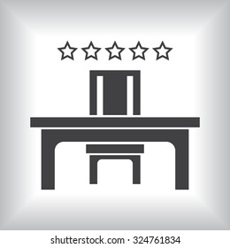 desk and chair, a table in the office. icon. vector design