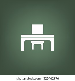 desk and chair, a table in the office. icon. vector design