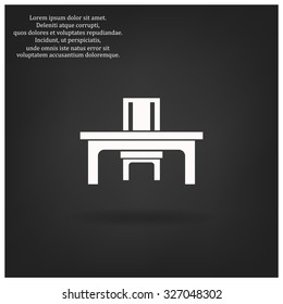 desk and chair, a table in the office. icon. vector design