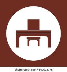 desk and chair, a table in the office. icon. vector design