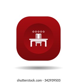 desk and chair, a table in the office. icon. vector design