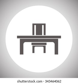 desk and chair, a table in the office. icon. vector design