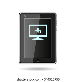 desk and chair, a table in the office. icon. vector design
