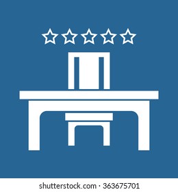desk and chair, a table in the office icon, vector illustration. Modern design. Flat design style
