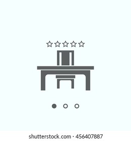 desk and chair, a table in the office. icon. vector design