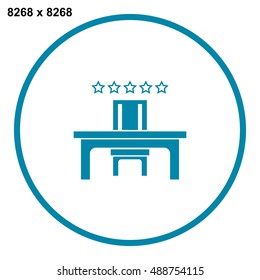 Desk and Chair, a Table in the Office Icon Vector