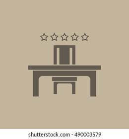 Desk and Chair, a Table in the Office Icon Vector