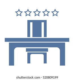Desk and Chair, a Table in the Office Icon Vector flat design style