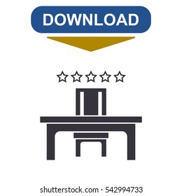 Desk and Chair, a Table in the Office Icon Vector flat design style