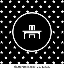 desk and chair, a table in the office.  Vector illustration EPS 10
