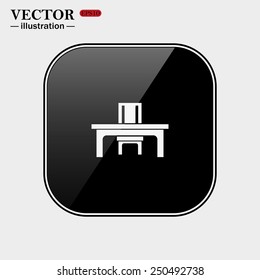 desk and chair, a table in the office.  Vector illustration EPS 10