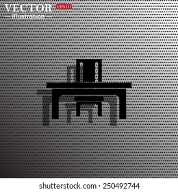 desk and chair, a table in the office.  Vector illustration EPS 10