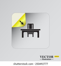 desk and chair, a table in the office.  Vector illustration EPS 10