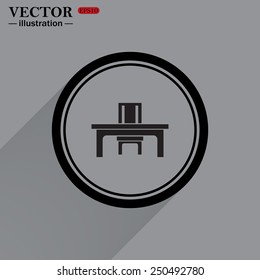 desk and chair, a table in the office.  Vector illustration EPS 10