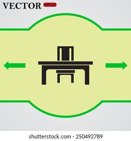 desk and chair, a table in the office.  Vector illustration EPS 10